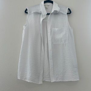 White Crinkle Blouse